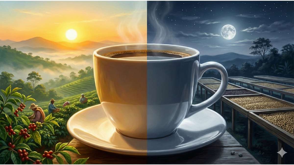 Split cup: Half Day (Sun/Energy), Half Night (Moon/Calm)