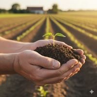 Soil in hands Soil in hands