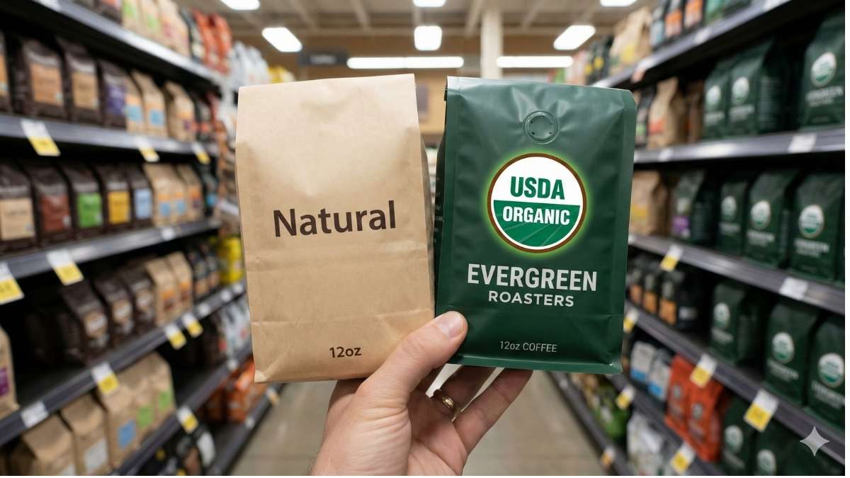Comparing Natural vs USDA Certified Organic coffee labels