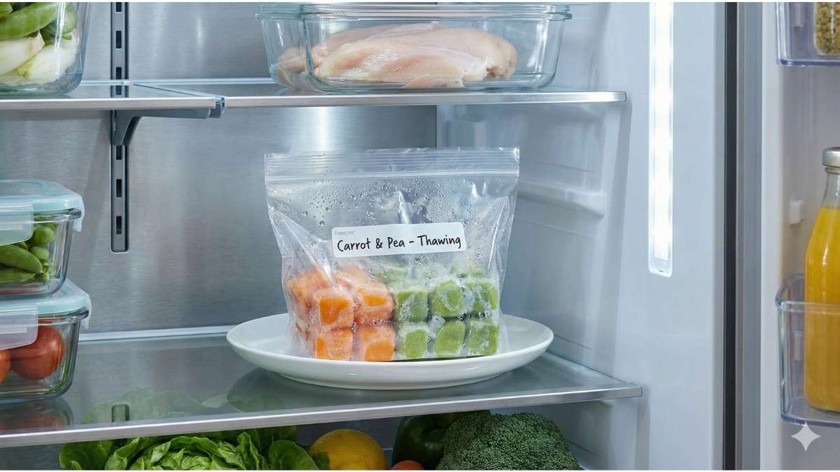 Never thaw at room temperature! See the safest method for thawing organic baby food to prevent bacteria and keep your baby safe. #FoodSafety #BabyFoodTips #OrganicMom #SafetyFirst
