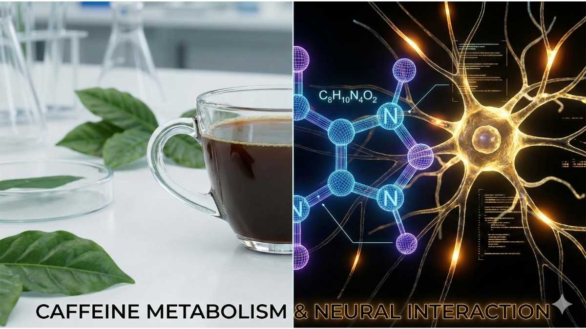 Chemical structure of caffeine in black coffee