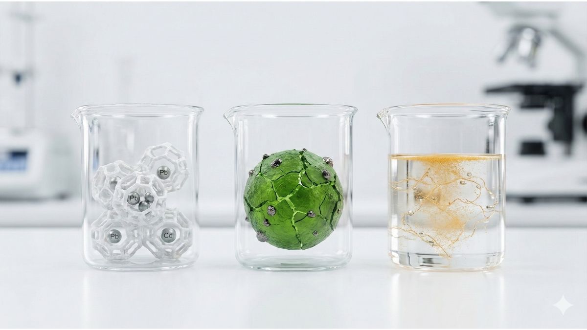 Molecular binding agents like Zeolite, Chlorella, and Modified Citrus Pectin used for safely eliminating heavy metals in food and environmental toxins from the body.