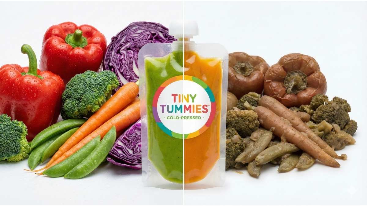 Cold-pressed HPP technology vs heat pasteurization nutrient retention comparison.