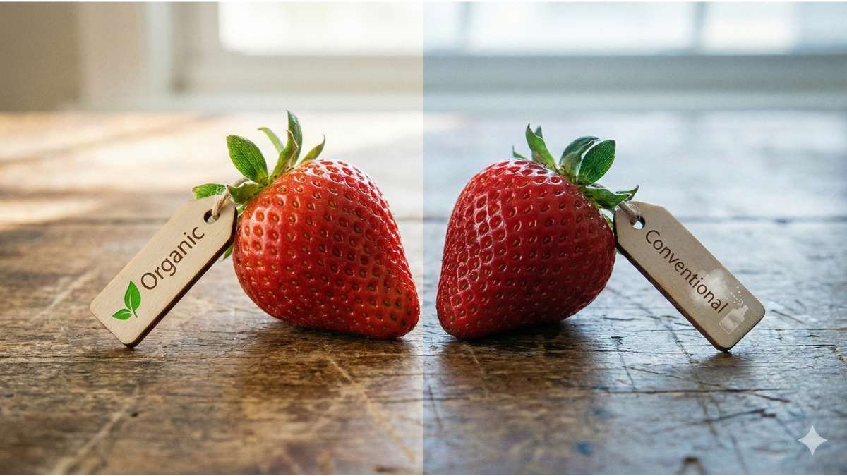 dirty dozen organic strawberries vs conventional with pesticide residue