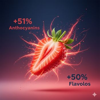 Visual representation of high Antioxidant Levels in Organic Strawberries compared to conventional berries. Visual representation of high Antioxidant Levels in Organic Strawberries compared to conventional berries.