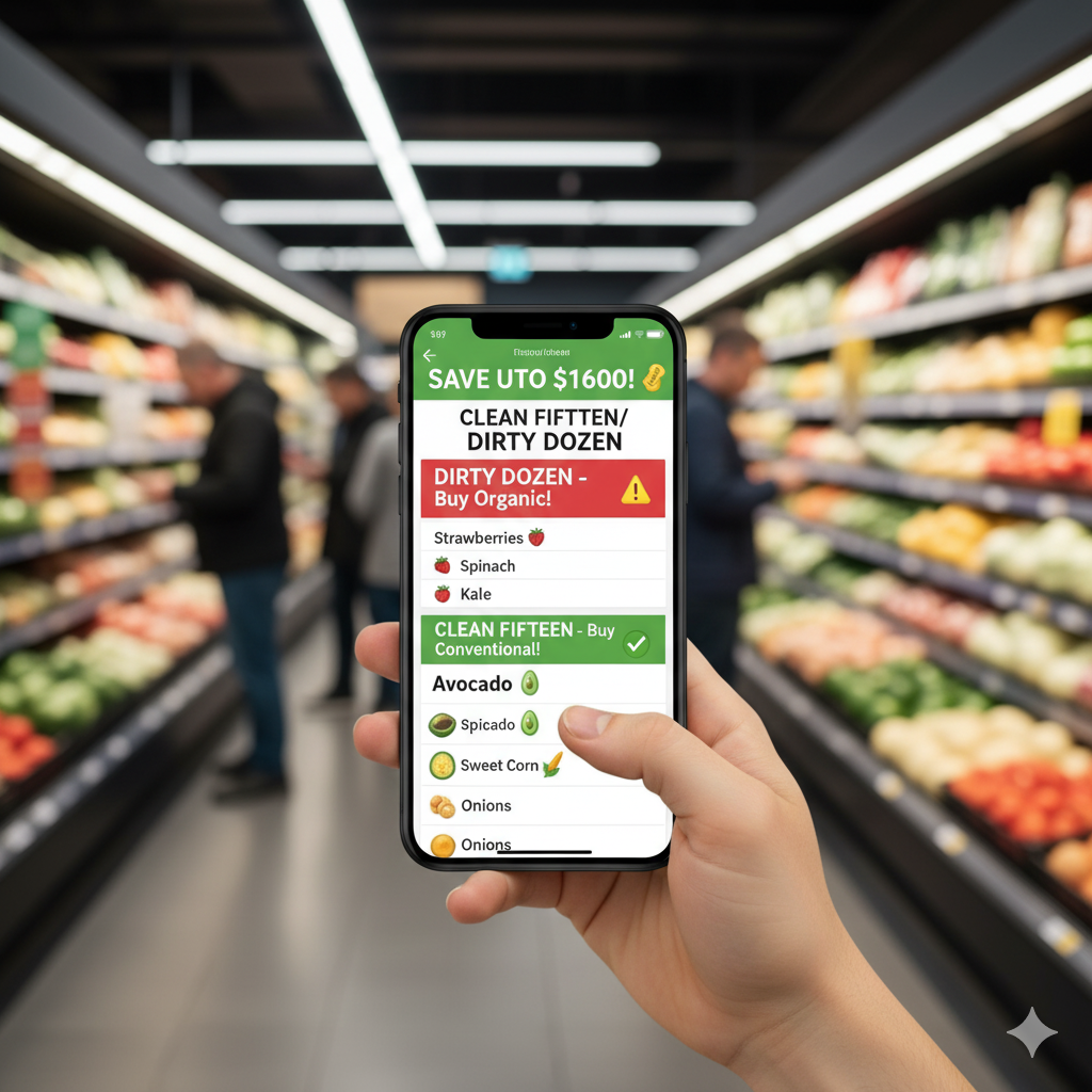 Actionable image showing a strategic shopping plan to manage the cost, confirming is organic food worth it for budget-conscious families. Actionable image showing a strategic shopping plan to manage the cost, confirming is organic food worth it for budget-conscious families.