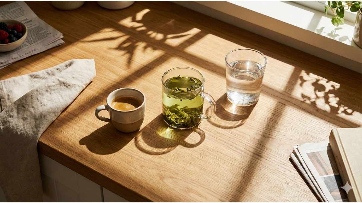 Comparison of Espresso, Green Tea, and Water