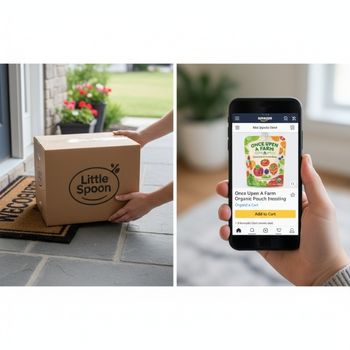 Hybrid shopping strategy using the best organic baby food delivery service subscription and Amazon quick delivery.