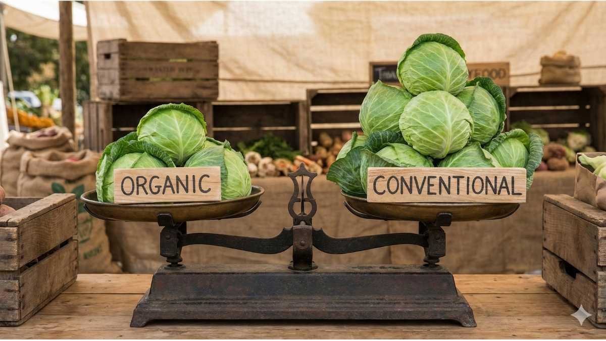 organic farming lower yield vs conventional farm cost reason