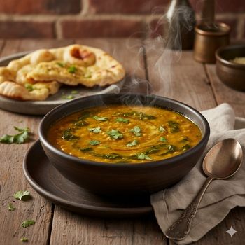 A comforting bowl of homemade Indian Moringa Dal, showing the cooked lentils and nutritious moringa leaves, ready to be served. A comforting bowl of homemade Indian Moringa Dal, showing the cooked lentils and nutritious moringa leaves, ready to be served.